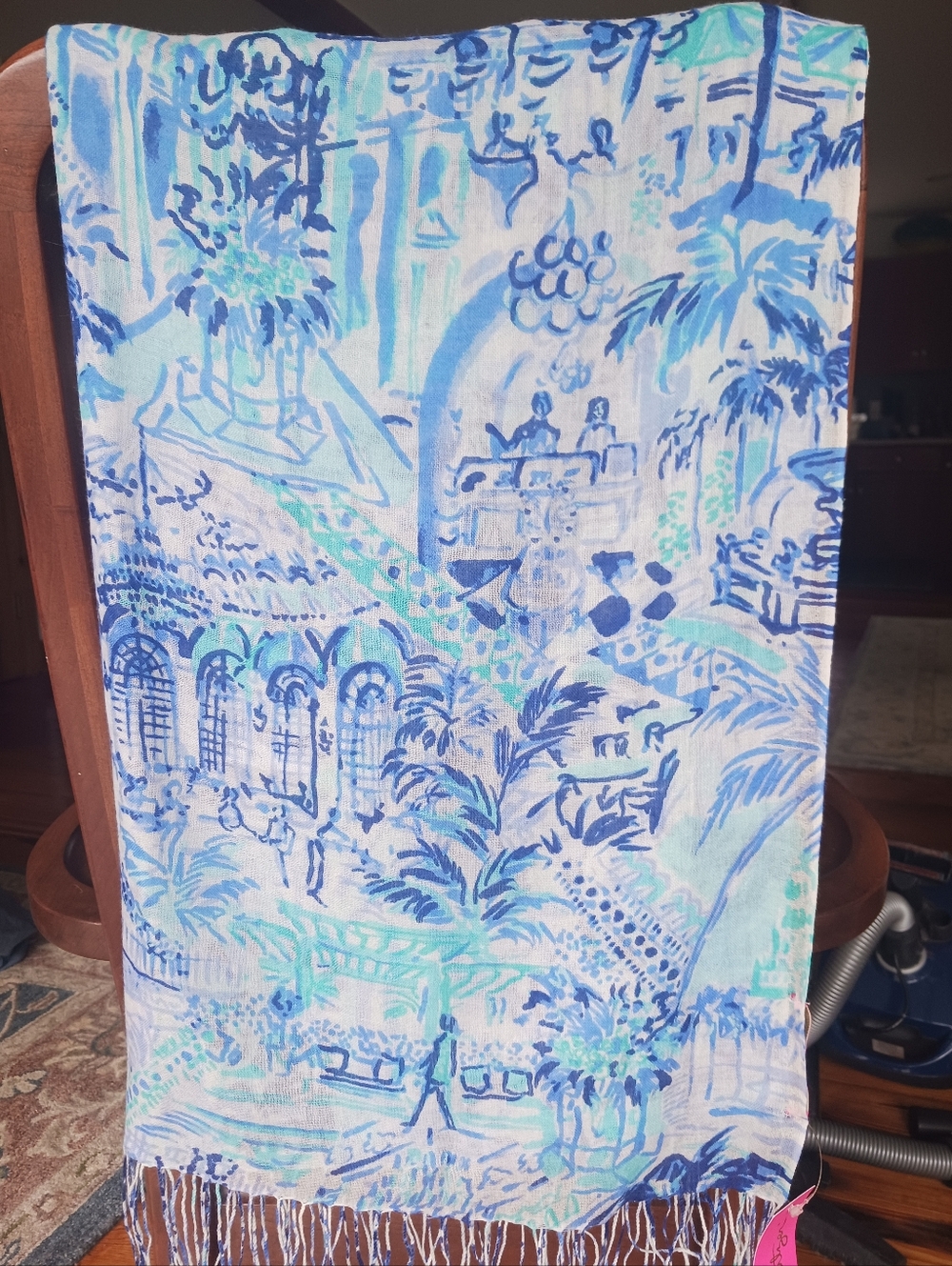 Lilly Pulitzer Murfee Scarf silk/cashmere "Lilly Loves The Breakers" NWT